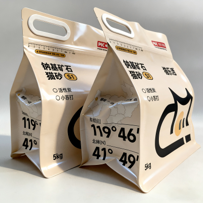 Ośmiostronna, szczelnie zamykana torba na śmieci dla kota z uchwytem na zamek błyskawiczny